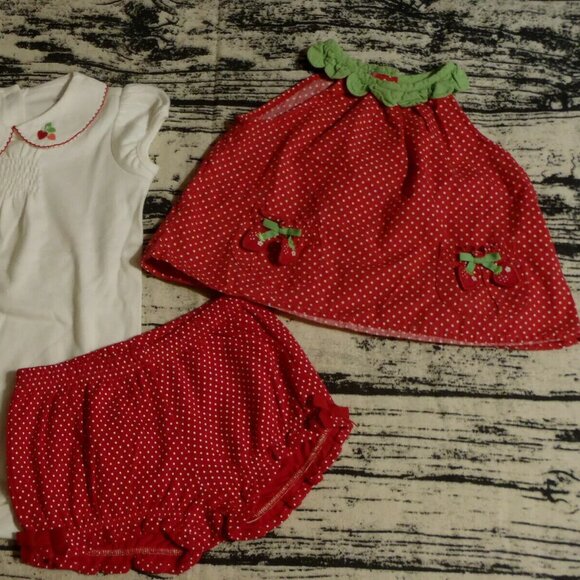 Gymboree So Berry Cute NWT 12-18 Month Bodysuit Outlet EUC Bloomers GUC Top Set - Picture 2 of 5